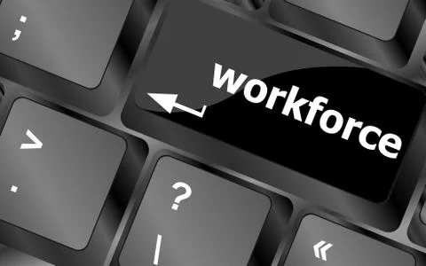 Workforce keys on keyboard - business concept Stock Illustration