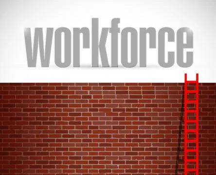 Workforce ladder concept illustration Illustrazione stock