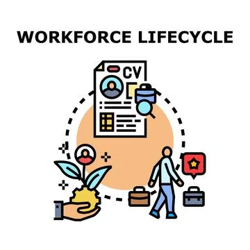 Workforce lifecycle management and professional development concept Stock Illustration