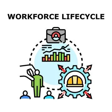 Workforce lifecycle management process for business development Stock Illustration