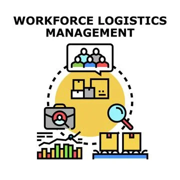 Workforce logistics management planning business operations concept Stock Illustration
