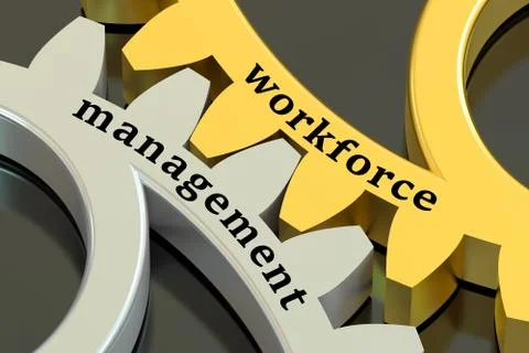 Workforce management concept on the gearwheels Stockillustratie