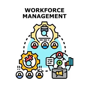 Workforce management concept illustrating human resources strategy Stock Illustration