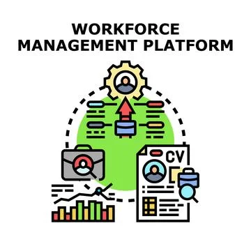Workforce management platform developing human resources strategy Stockillustratie