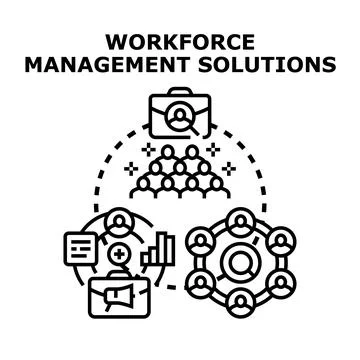 Workforce management solutions optimizing human resources strategy Stock Illustration