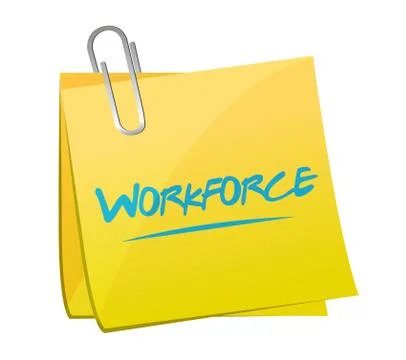 Workforce memo post sign concept 스톡 일러스트