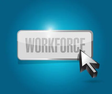 Workforce online tech button sign concept Illustrazione stock