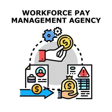 Workforce pay management agency concept illustration Stock Illustration