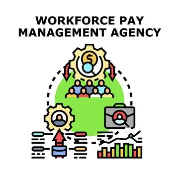Workforce pay management agency concept vector illustration Stock Illustration