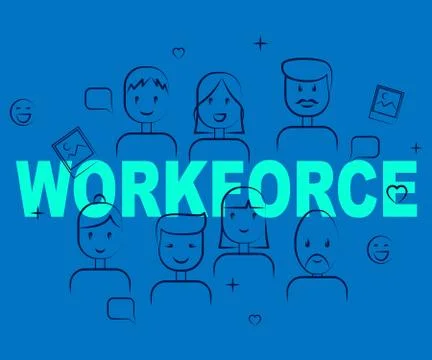 Workforce People Representing Human Resources And Manpower Stock Illustration