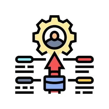 Workforce planning business process color icon vector illustration Stock Illustration