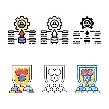 Workforce planning business process color diversity icon vector Illustrazione stock