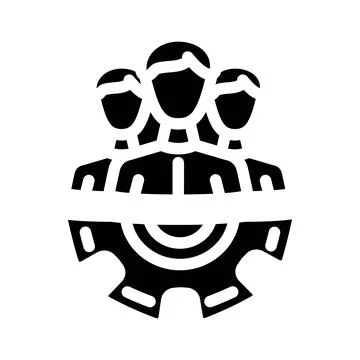 Workforce planning business process glyph icon vector illustration Stock Illustration