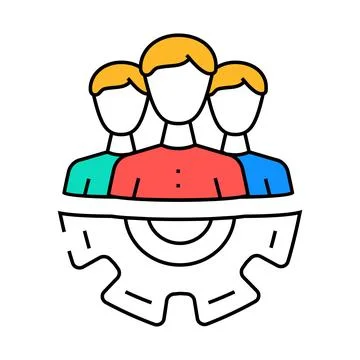 Workforce planning business process icon color illustration Stockillustratie