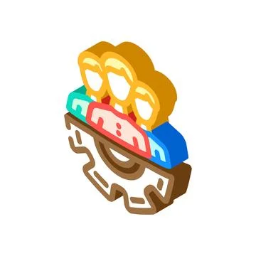 Workforce planning business process isometric icon vector illustration Stock Illustration