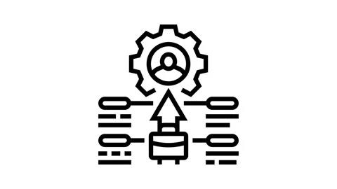 Workforce planning business process line icon animation Stock Footage 326127621