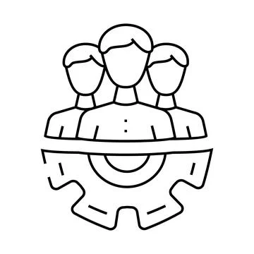 Workforce planning business process line icon vector illustration Stock Illustration