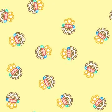 Workforce planning business process vector seamless pattern Stock Illustration