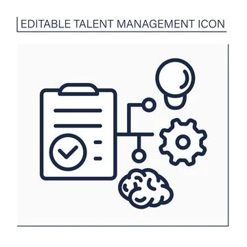 Workforce planning line icon Stock Illustration