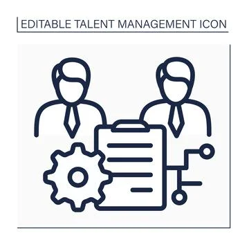 Workforce planning line icon Stock Illustration