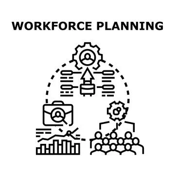 Workforce planning process optimizing human resource management 스톡 일러스트