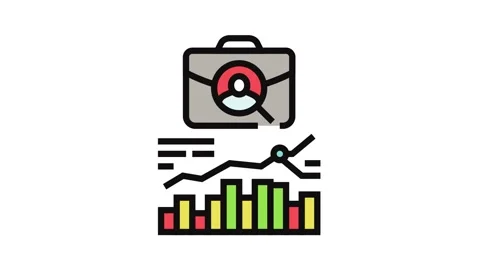 Workforce planning recruitment business work color icon animation Stock Footage 326111060