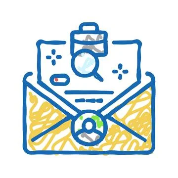 Workforce planning recruitment business work icon doodle illustration Stock Illustration