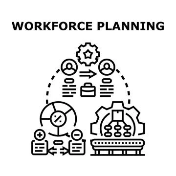 Workforce planning strategy for business optimization and growth Illustrazione stock