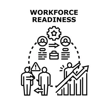 Workforce readiness concept developing career skill for success Stock Illustration