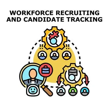 Workforce recruiting candidate tracking process human resources concept イラスト素材
