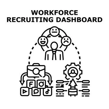 Workforce recruiting dashboard displaying candidate management analytics イラスト素材