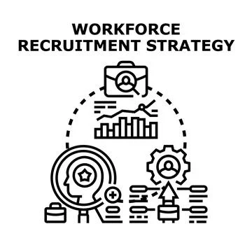 Workforce recruitment strategy concept for human resources 스톡 일러스트