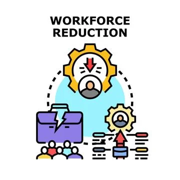 Workforce reduction concept with employee termination process Stock Illustration