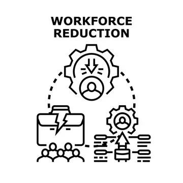 Workforce reduction concept with employee termination process Stock Illustration
