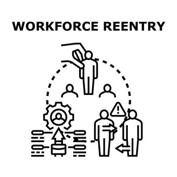 Workforce reentry process and employment opportunity concept イラスト素材
