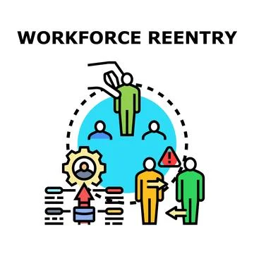 Workforce reentry process and employment opportunity concept Stock Illustration