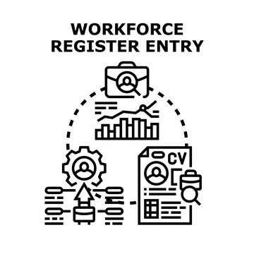 Workforce register entry process and candidate management イラスト素材