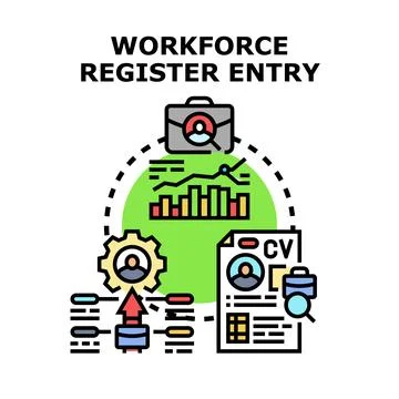 Workforce register entry process and candidate management 스톡 일러스트