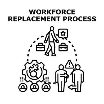 Workforce replacement process concept vector illustration Stock Illustration