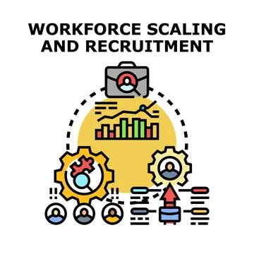 Workforce scaling and recruitment concept vector illustration Stock Illustration