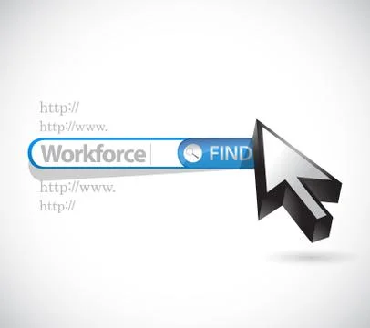 Workforce search bar sign concept Stock Illustration