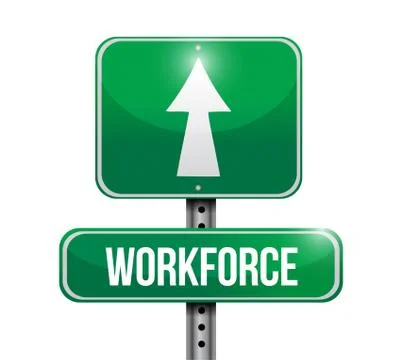 Workforce sign illustration design Illustrazione stock