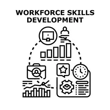 Workforce skill development planning future career growth 스톡 일러스트