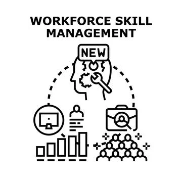 Workforce skill management developing human resource talent concept Stock Illustration