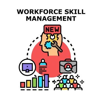 Workforce skill management developing human resource talent concept Stock Illustration
