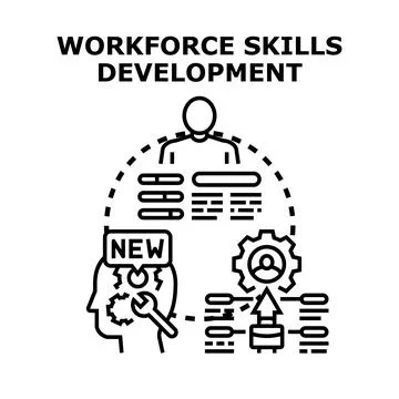 Workforce skills development and professional advancement concept Stock Illustration