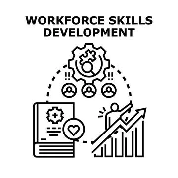 Workforce skills development training and professional improvement Stock Illustration