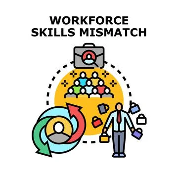 Workforce skills mismatch concept vector illustration Stock Illustration