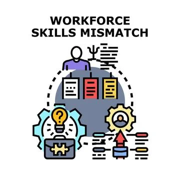 Workforce skills mismatch concept vector illustration Stock Illustration