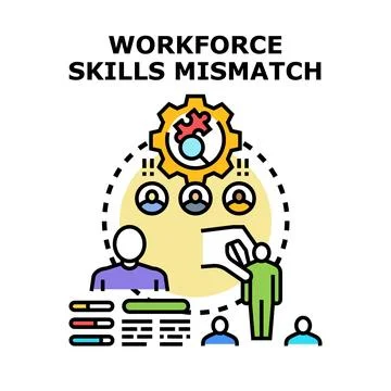 Workforce skills mismatch creating hiring challenges for businesses Stock Illustration